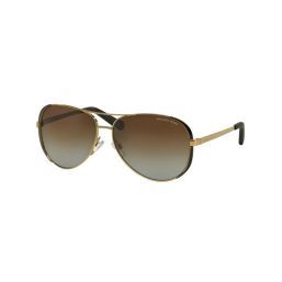 MICHAEL KORS 0MK5004 1014T5 59 helsea Aviator Polarized Sunglasses Gold w/Brown Gradient