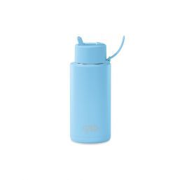 Frank Green 34oz SSC Reusable Bottle Sky Blue with Flip Straw Lid Sky Blue