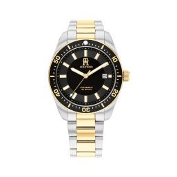 TOMMY HILFIGER TH85 AUTO 40MM AUTOMATIC BLACK DIAL TWO TONE STAINLESS STEEL BRACELET 1710552