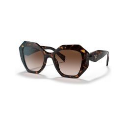 Prada PR 16WS 2AU6S1 Tortoise Plastic Geometric Sunglasses Brown Gradient Lens