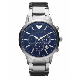 EMPORIO ARMANI STAINLESS STEEL BLUE DIAL WATCH | AR2448