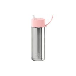 Frank Green 20oz SSC Reusable Bottle Limited Edition Silver with Flip Straw Lid Blushed