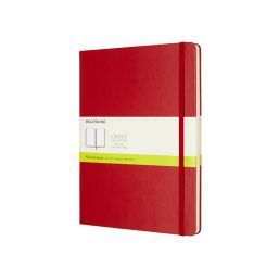 Classic Hard Cover Notebook Plain Extra Large Scarlet Red