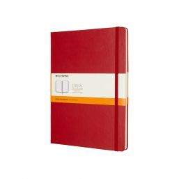 Classic Hard Cover Notebook Ruled Extra Large Scarlet Red