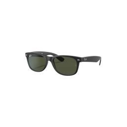 RB2132 Ray-Ban New Wayfarer In Rubber Black With Crystal Green Lenses