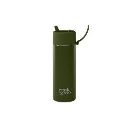 Frank Green 20oz SSC Reusable Bottle Khaki with Flip Straw Lid Khakli