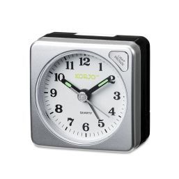 KORJO AAC 73 Analogue Alarm Clock, 5.5 Centimeters, Silver/Black