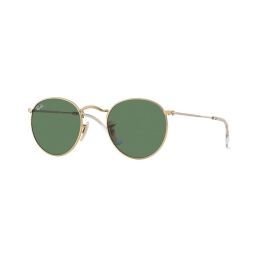 Ray-Ban RB3447 001 Round Sunglasses Arista Gold/Crystal Green Lens 50mm