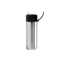 Frank Green 20oz SSC Reusable Bottle Limited Edition Silver with Flip Straw Lid Midnight