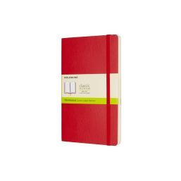 Classic Soft Cover Notebook Plain Large Scarlet Red