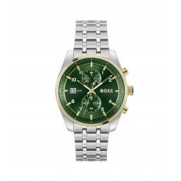 HUGO BOSS SKYTRAVELLER 44MM Quartz GREEN DIAL STAINLESS STEEL BRACELET 1514195