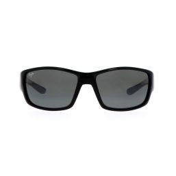 Maui Jim Local Kine 810-07E Shiny Black Grey and Maroon / Neutral Grey Polarised Lenses