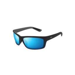 Maui Jim Kanaio Coast B766-08C Matte Translucent Blue and Black w Stripe / Blue Hawaii Polarised Lenses